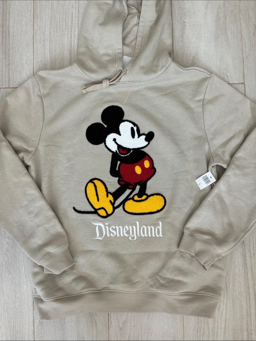NWT Disney Beige Hoodie Sweatshirt with Classic Mickey Graphic
